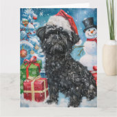 Carte Affenpinscher Winter Wonderland Christmas Joie (Devant)