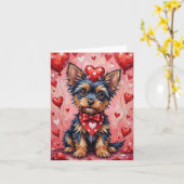 Carte Affenpinscher with Red Hearts Valentine's Day (Fleur jaune)
