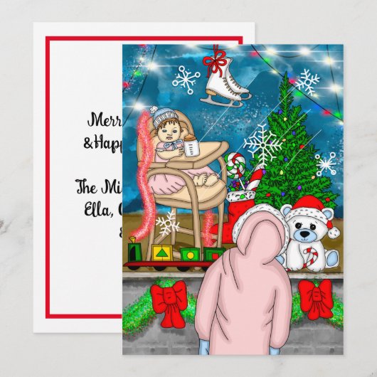 Carte Affichage de la fenêtre Nostalgique de Noël (Devant / Derrière)