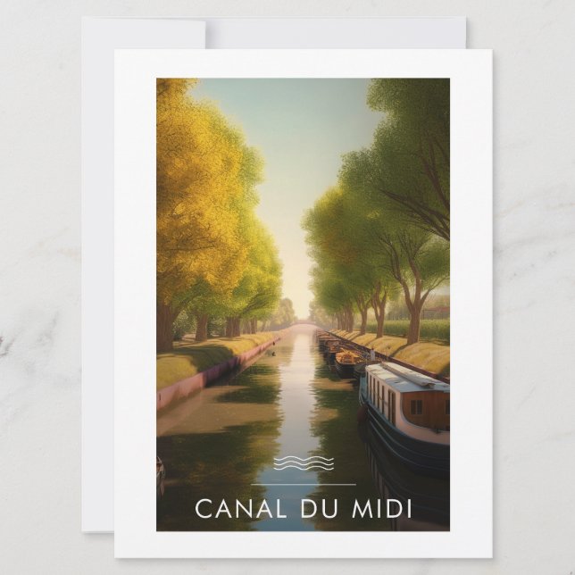 Carte Affiche Canal du midi - France - illustration (Devant)