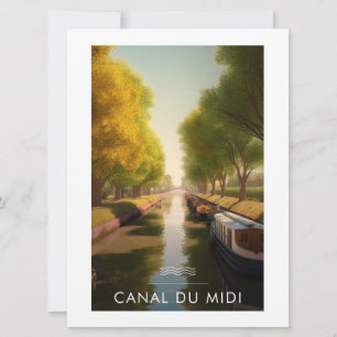 Carte Affiche Canal du midi - France - illustration