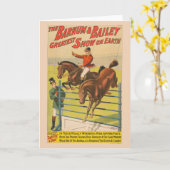 Carte Affiche De Cirque De 2 Ponies Qui Saute Sur Un Obs (Fleur jaune)