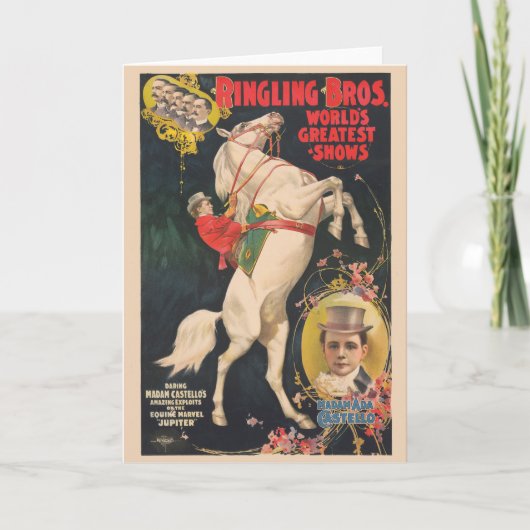 Carte Affiche De Cirque De Madame Ada Castello Sur Un Ch (Devant)