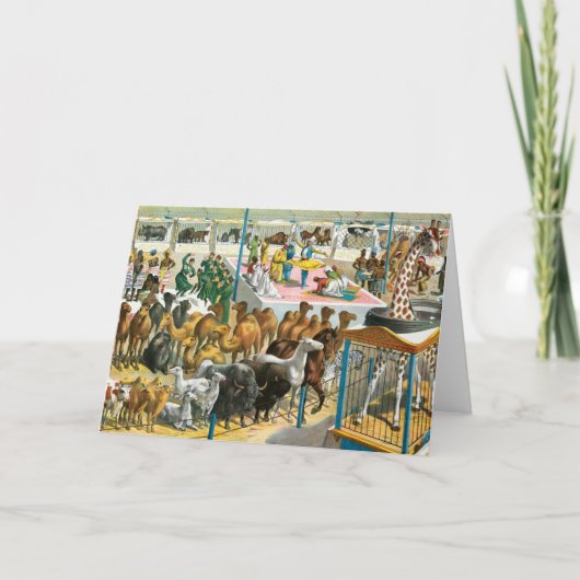 Carte Affiche De Cirque Des Personnes De Différentes Nat (Devant)