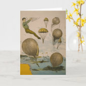 Carte Affiche De Cirque D'Un Ballon Aérien (Fleur jaune)