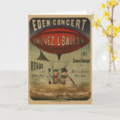 Carte Affiche De Cirque Française De Deux Artistes En Aé (Fleur jaune)