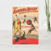 Carte Affiche De Cirque Montrant Des Clowns Avec Des Chi (Devant)