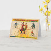 Carte Affiche De Cirque Montrant Des Vélos Sur Tightrope (Fleur jaune)