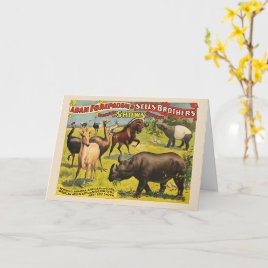 Carte Affiche de cirque pour Adam Forepaugh & Sells Brot (Fleur jaune)