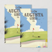 Carte Affiche de golf d'Augusta Géorgie (Devant / Derrière)
