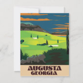 Carte Affiche de golf d'Augusta Géorgie (Dos)