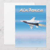 Carte Affiche de jet de l'armée de l'air (Devant / Derrière)