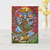 Carte Affiche de la déesse Mahakali (Fleur jaune)