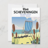 Carte Affiche de la plage de Scheveningen aux Pays-Bas (Devant)