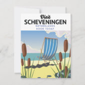 Carte Affiche de la plage de Scheveningen aux Pays-Bas (Dos)