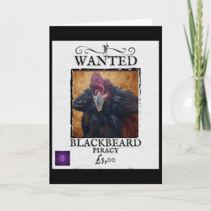 Carte Affiche de pirate drôle de poulet Barbe noire rech