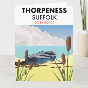 Carte Affiche de plage vintage de Thorpeness Suffolk.