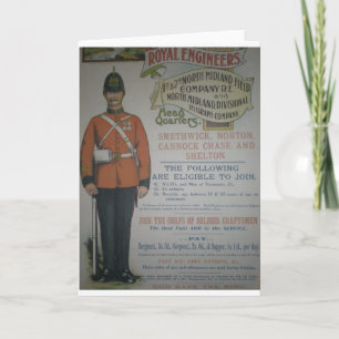 Carte Affiche de recrutement des Royal Engineers anglais
