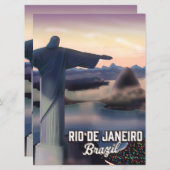 Carte Affiche de Rio de Janeiro Brésil. (Devant / Derrière)
