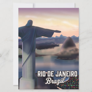 Carte Affiche de Rio de Janeiro Brésil.