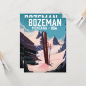 Carte Affiche de ski Bozeman Montana (Devant/Arrière en situation)