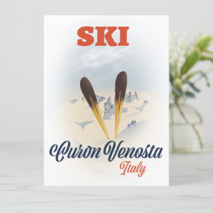 Carte Affiche de ski Curon Venosta Italie