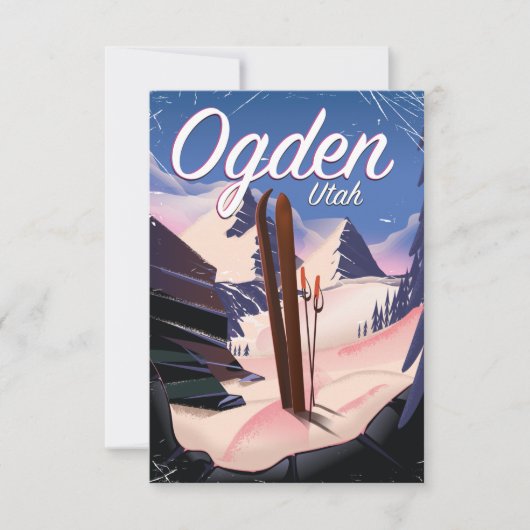 Carte affiche de ski d'Ogden, Utah (Devant)