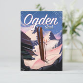 Carte affiche de ski d'Ogden, Utah (Debout devant)