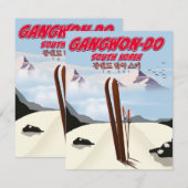 Carte Affiche de ski Gangwon do Corée (Devant / Derrière)