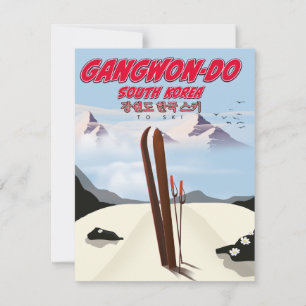 Carte Affiche de ski Gangwon do Corée