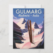 Carte Affiche de ski Gulmarg Kashmiri Inde (Devant)