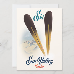 Carte Affiche de ski vintage Sun Valley Idaho