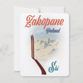 Carte Affiche de ski Zakopane Pologne (Dos)
