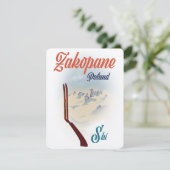 Carte Affiche de ski Zakopane Pologne (Debout devant)