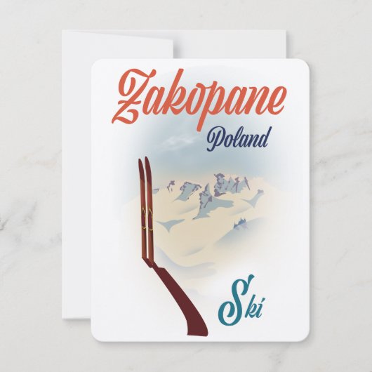 Carte Affiche de ski Zakopane Pologne (Devant)