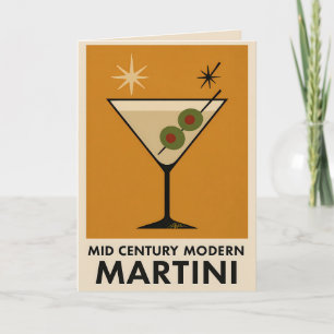 Carte Affiche de style milieu du siècle moderne Martini