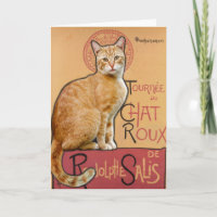 Affiche de style vintage français Chat orange
