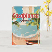 Carte Affiche de Vintage voyage de Casablanca (Fleur jaune)