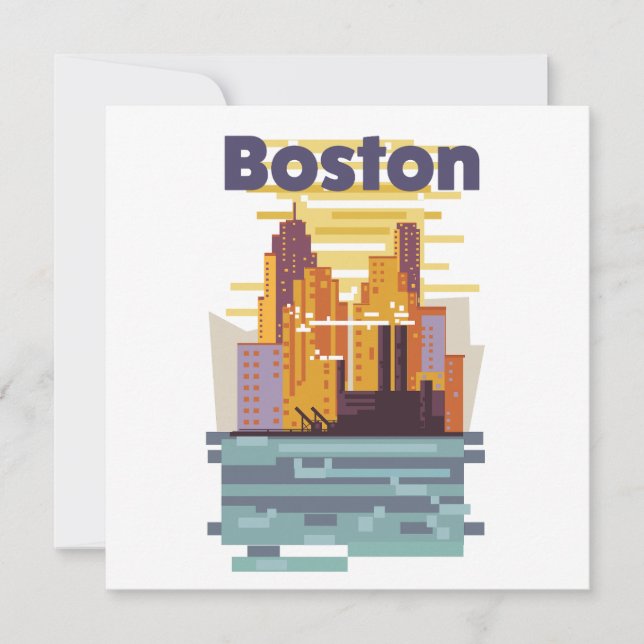Carte Affiche de voyage à Boston (Devant)