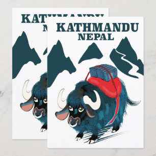 Carte Affiche de voyage à Katmandou Népal