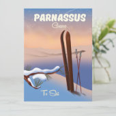 Carte Affiche de voyage à ski Parnasse Grèce (Debout devant)