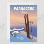 Carte Affiche de voyage à ski Parnasse Grèce (Dos)