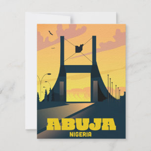 Carte Affiche de voyage Abuja Nigeria City Gate Vintage