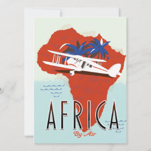 Carte Affiche de voyage Afrique par avion