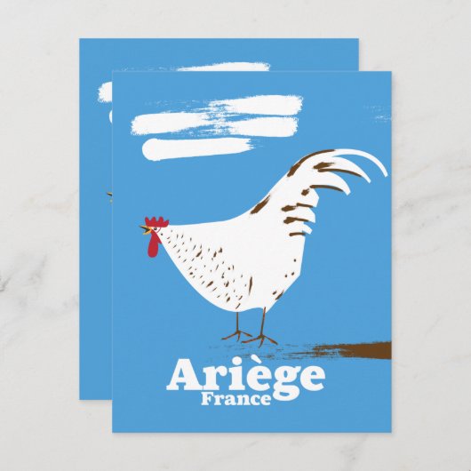Carte Affiche de voyage Ariège France. (Devant / Derrière)