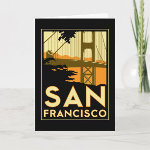 Carte Affiche de voyage Art déco de San Francisco