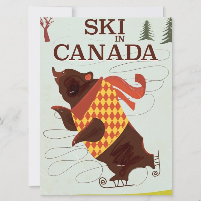 Carte Affiche de voyage canadienne rétro (Devant)