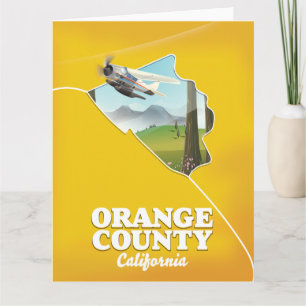 Carte Affiche de voyage dans le comté d'Orange en Califo