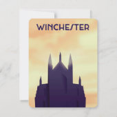 Carte affiche de voyage de la cathédrale de Winchester (Dos)
