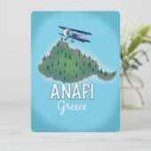 Carte Affiche de voyage de l'île d'Anafi Grèce. (Debout devant)